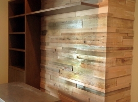 Reclaimed wood feature wall